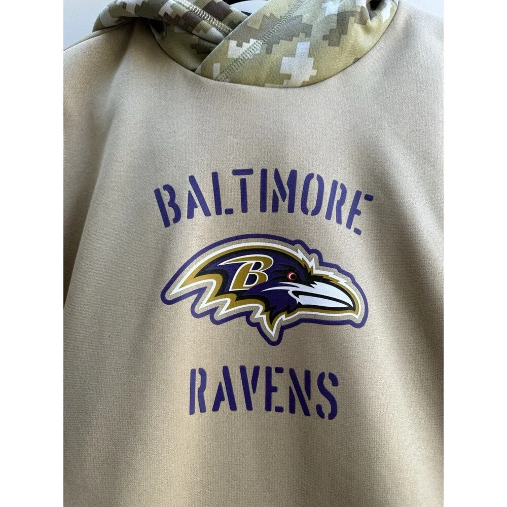 Nike Baltimore Ravens Football Salute to Service Hoodie Men's Sideline Pullover